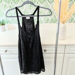 Love on a Hanger Plus Size Black Lace Tank Top Flowy 1X Summer Versatile